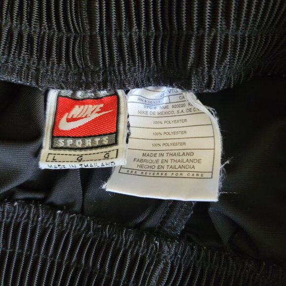 Nike Vintage Tear Away Snap Track Pants Mens Large Black Blue - Picture 10 of 11